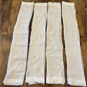 Pottery Barn Kids Sheer White and Pink Curtains